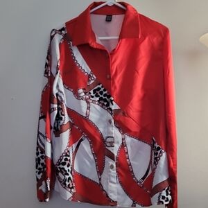 Stylish Red Button Down Shirt